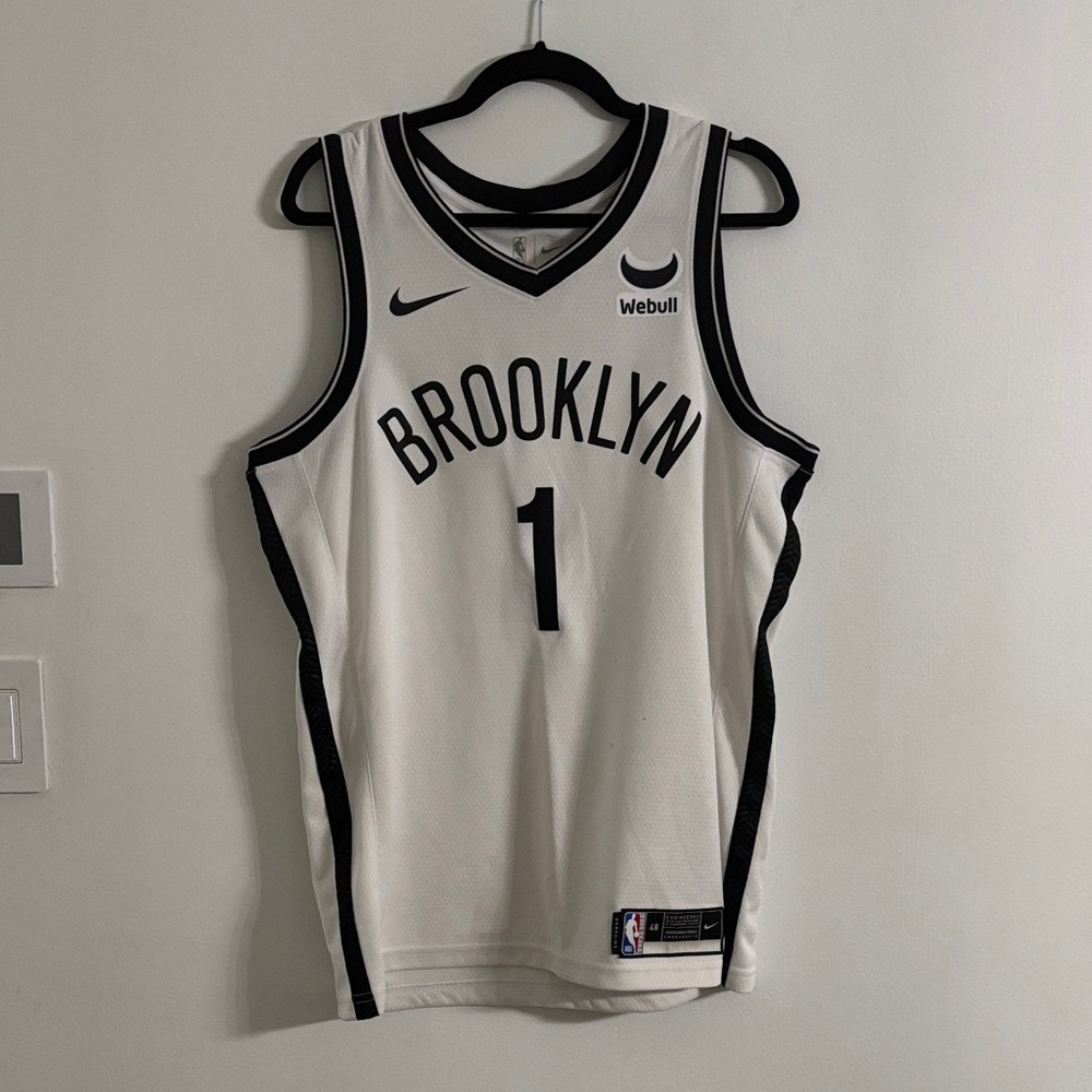 Nike Brooklyn White and Black Jersey